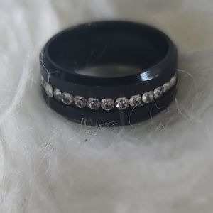 NEW Black Bling Ring 6 3/4